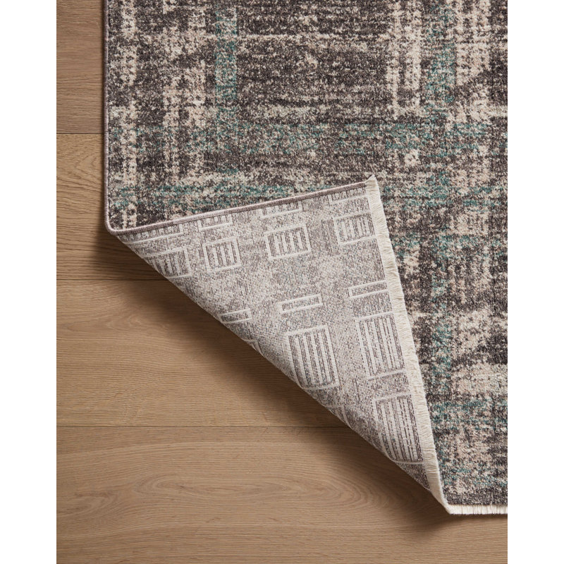 Tapis gris anthracite denim / gris anthracite Angela Rose x Loloi, Tapis de couloir 2 pi 7 po x 7 pi 6 po