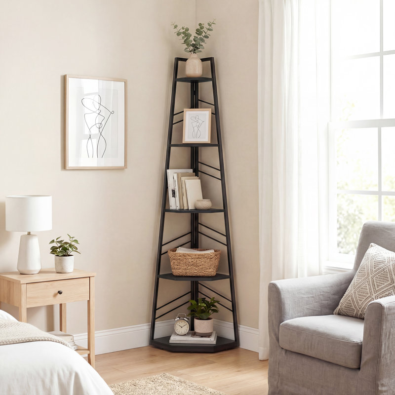 36.5cm W Metal Shelving Unit, Black