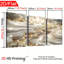 Impression sur toile 3 pièces à texture dorée avec agate dorée pour une décoration somptueuse-1334167941