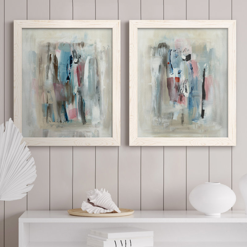«Rain Shadow I», ensemble de 2 reproductions d'art, H 20 po x l 17 po x P 1 po, Pas de tapis, Toile blanche encadrée