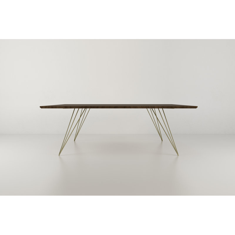 Williams Coffee Table, 18" H x 54" L x 46" W, Brassy Gold, Walnut