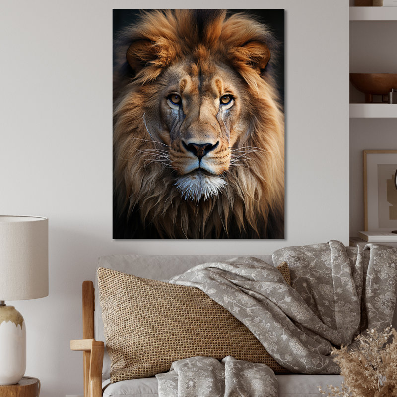 «Animal Lion Portrait I», reproductions d'art mural en métal, H 32 po x l 24 po x P 1 po
