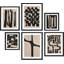 "Black & Tan", grunge, symbole de la variété, formes abstraites, art moderne encadré sur papier, impression de 6 pièces-92584201