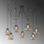 Lustre industriel, structure en fer noir, hauteur réglable, 53,9 de diamètre x 51,6 de hauteur | 7 x douilles E27 (40 W maximum) | Parfait pour la nostalgie chalet / auberge | Éclairage élégant pour la salle à manger et les espaces de vie-1356083796