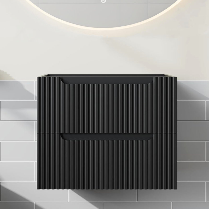 Armoire de salle de bain flottante murale moderne 24 po (armoire seulement), Noir