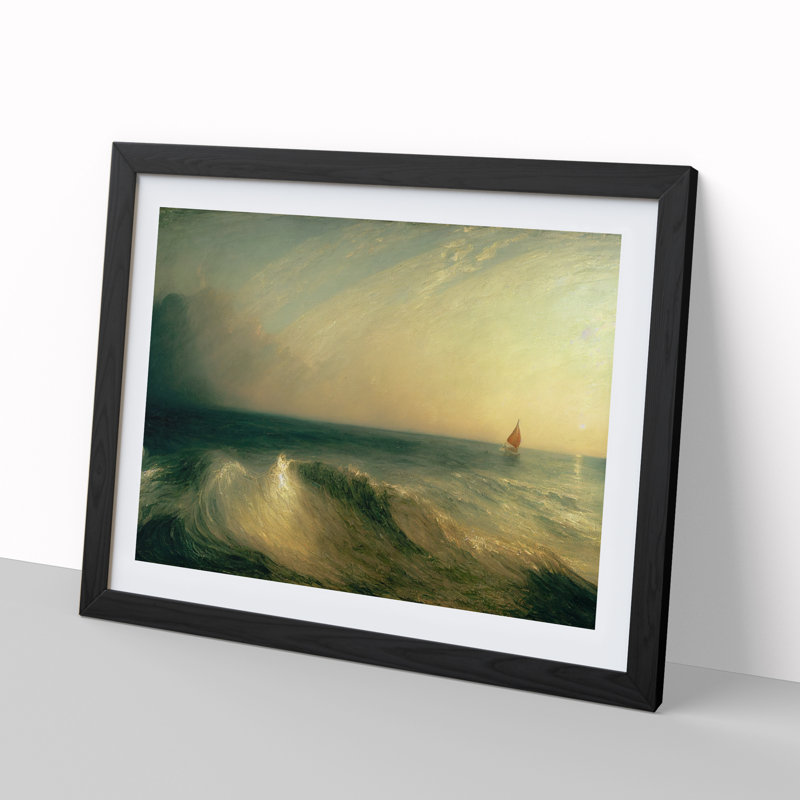 Moody Sailing Boat - Framed Print, Black Framed, 46cm H x 64cm W x 2cm D
