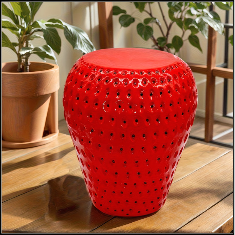13.4"Oversized Resin Strawberry Fruit Stool