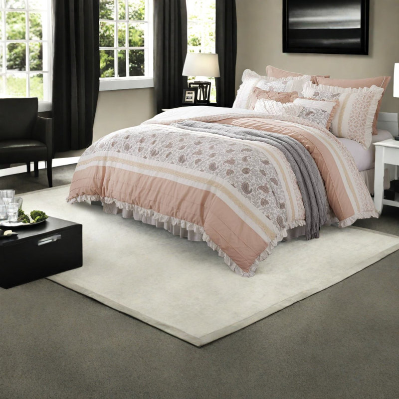 Ensemble de literie, coton percale très grand, confort maison de campagne