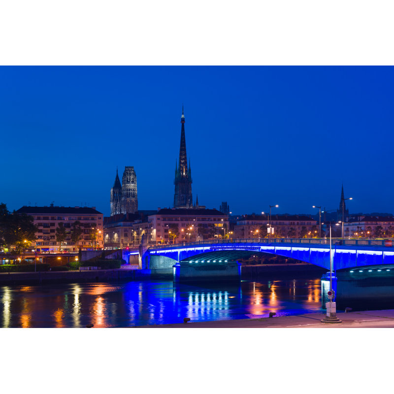 Rouen At Asummer Night by SergiyN - Wrapped Canvas Print, 30cm H x 46cm W