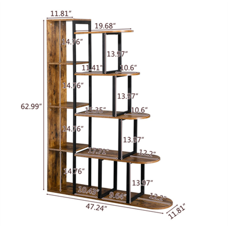 Bibliothèque à marches en acier H 62,99 po x l 11,81 po Abreu-Perez