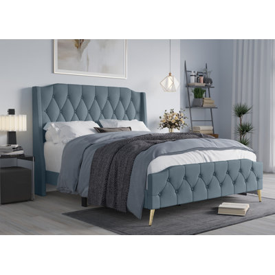 Louise Upholstered Wingback Storage Bed