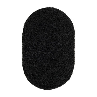 Tapis noir de jais Santoshi