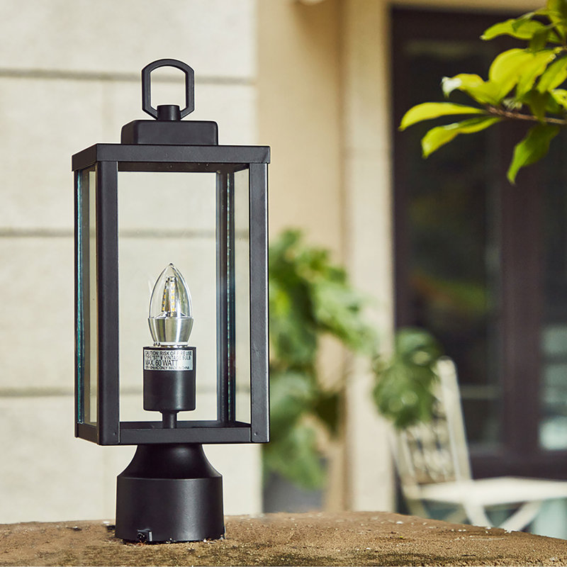 Lampadaire transparent imperméable Berkett, Noir, noir, noir, noir