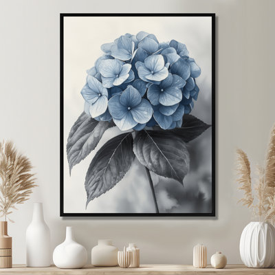 Hydrangea In Monochrome Garden I - Hydrangea Wall Art