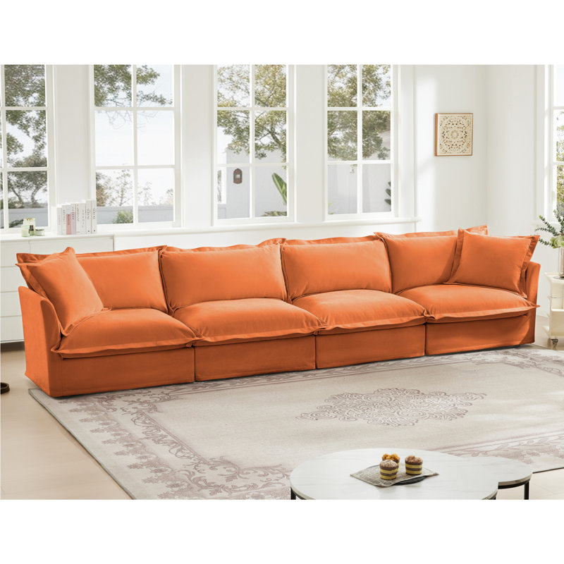 Extra Deep Sofa For Living Room, 34.65" H x 156.65" W x 33.05" D, 4