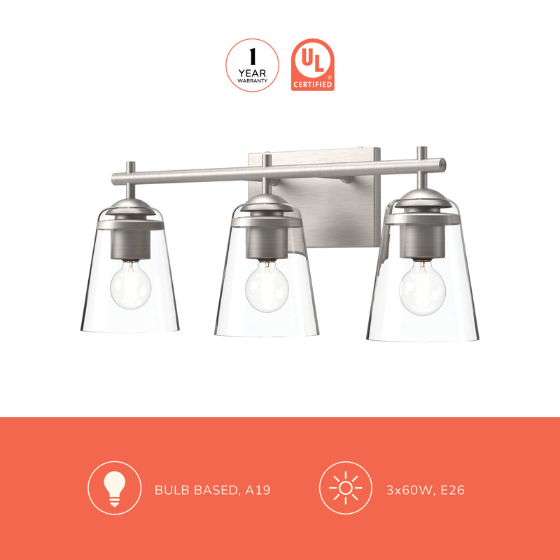 Addison 3 - Light Bath Bar, Brushed Nickel
