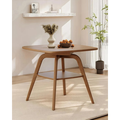 29.5 Inch Square Storage Dining Table, Nature