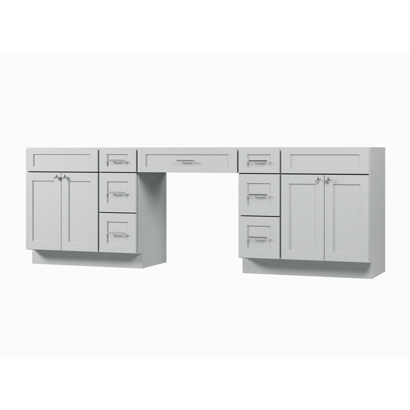 102'' Double Bathroom Vanity Base Only, Gray