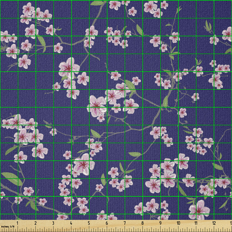 Deshanon Blooming Sakura Cherry Branches Multi-Purpose Fabric