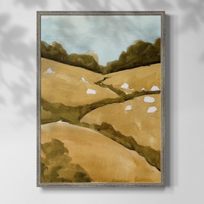 «Scattered Sheep I», reproduction encadrée - bois massif