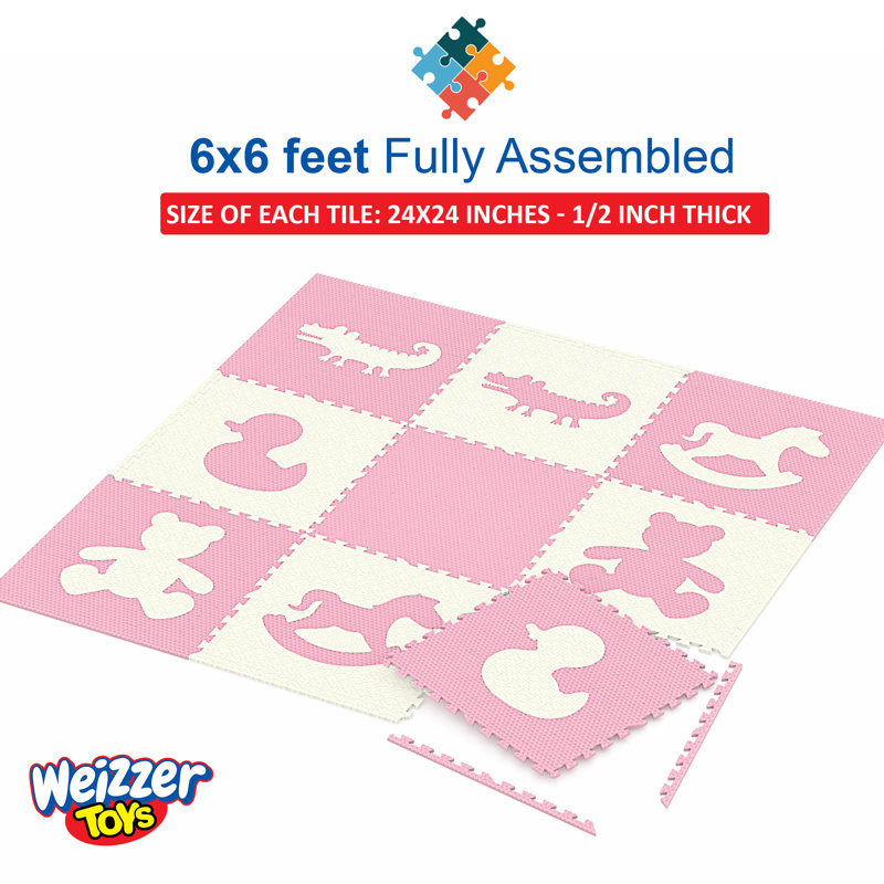 Jeu en mousse d’exercice de puzzle, Beige / Rose