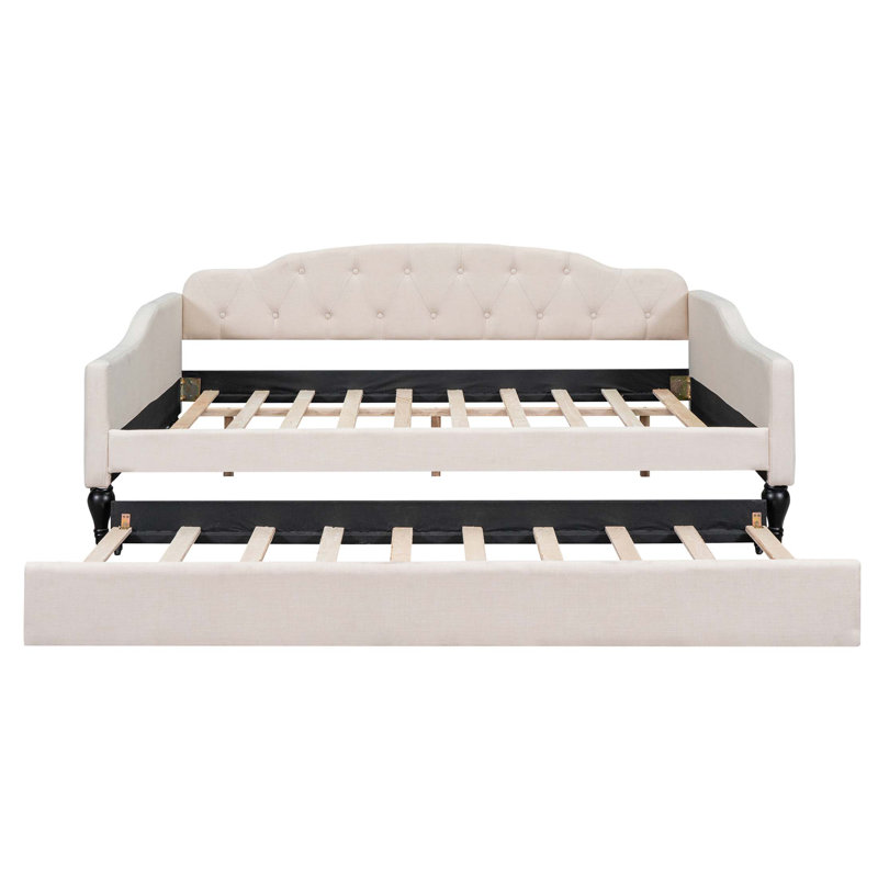 Upholstered Tufted Daybed With  Trundle, Durable And Stylish For Modern Interiors
