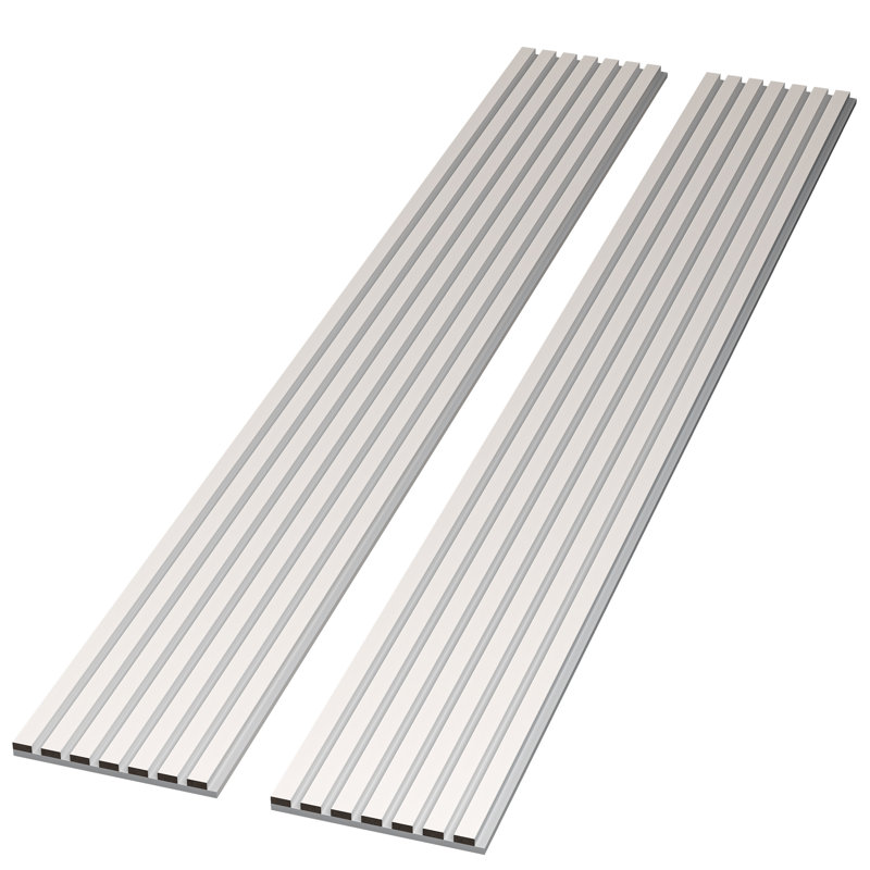 106” L x 12.6” W - 3D Acoustic Soundproof Wood Slat Wall Panel - Decorative Shiplap, Acoustic Wall Tile, Double  White