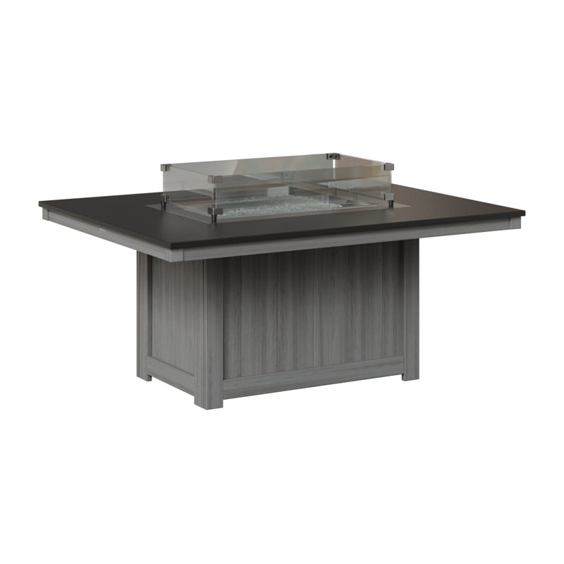Foyer de table rectangulaire Berlin Gardens Donoma, Hammered Top Black with Driftwood Grey Base