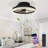  Crystal Flush Mount Ceiling Fan With Light And Remote, Black Ceiling Fan For Bedroom, Living Room-1442094222