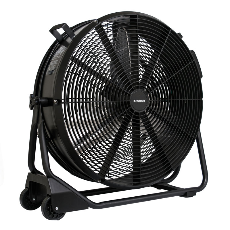 XPOWER FD-650DC Energy Saving Brushless 24 Inch Drum Fan With DC Motor, Black
