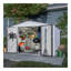 Remise de rangement extérieure 10 pi x 8 pi, remise en métal toutes saisons avec portes verrouillables, remise à outils pour le jardin, le patio, la cour arrière, la pelouse, gris