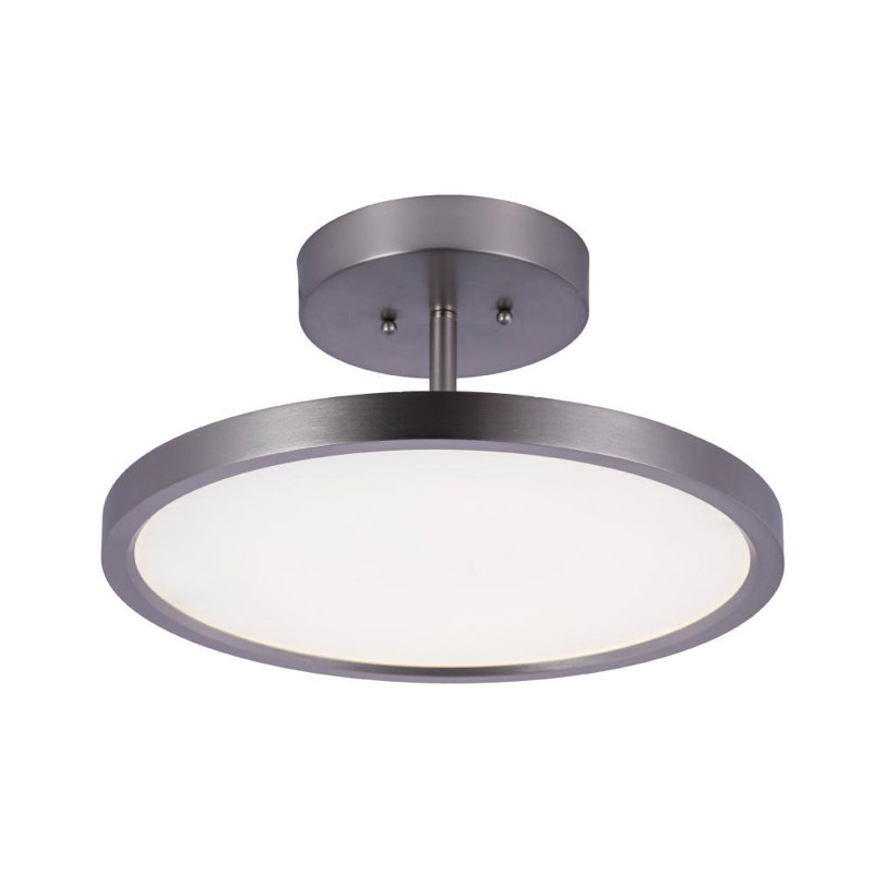 Groversen Acrylic LED Semi Flush Mount, Brushed Nickel