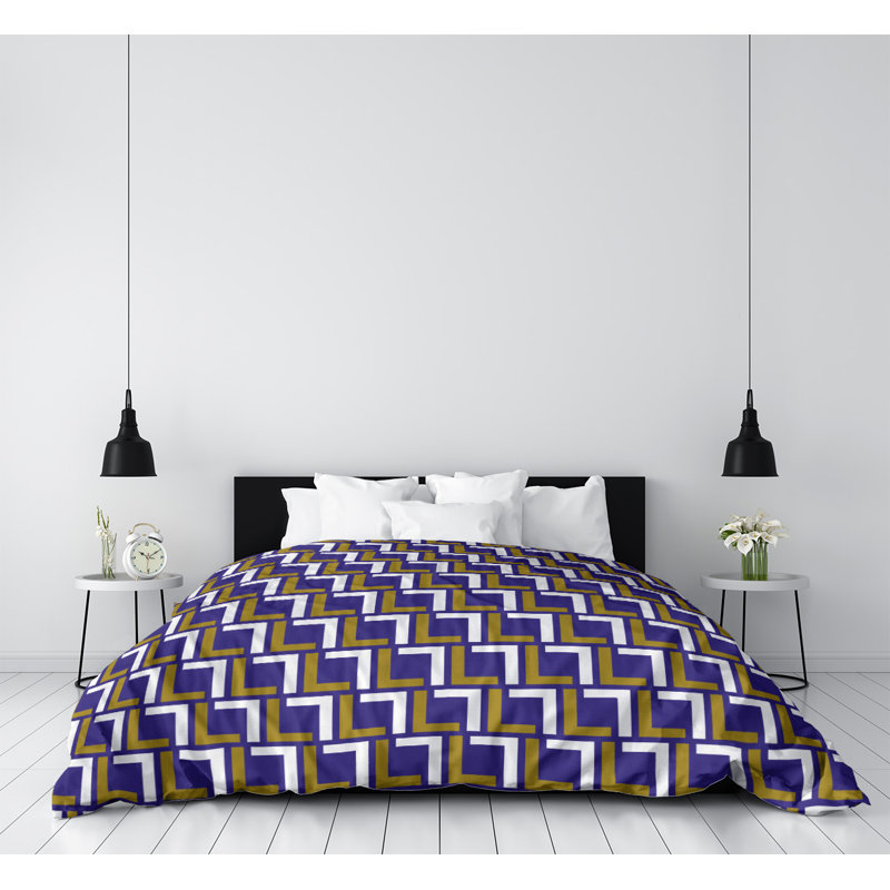 Housse de couette simple, Housse de couette simple TG, Mauve / or / blanc, Microfibre