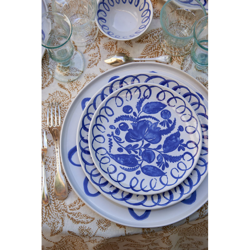 Amalfi Dinner Plate - 10.6", White/Blue