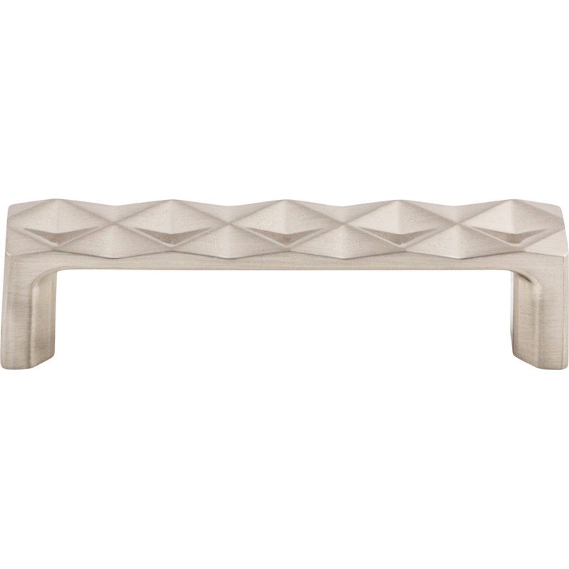 Quilted Bar pull, Brushed Satin Nickel, 3 3/4" Center to Center