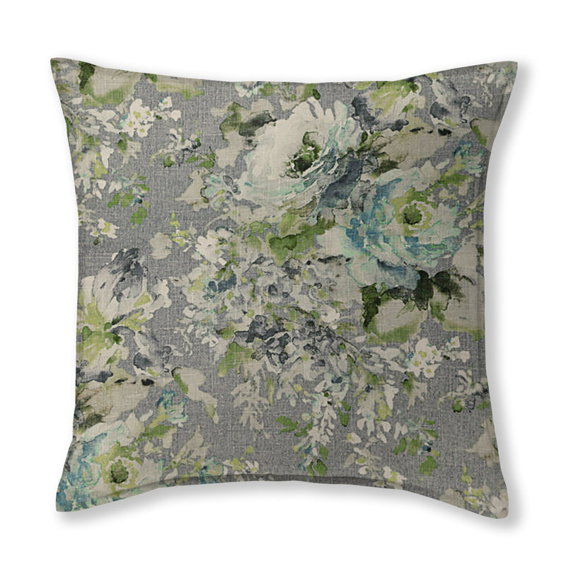 Housse de coussin carrée et insert Faye, 20 po X 20 po, Blanc / Gris / Vert