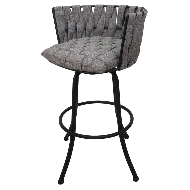 Comptoir, bar et tabouret très grand Leavittsburg, Tabouret de comptoir (siège d'une hauteur de 26 p, Noir, Gris