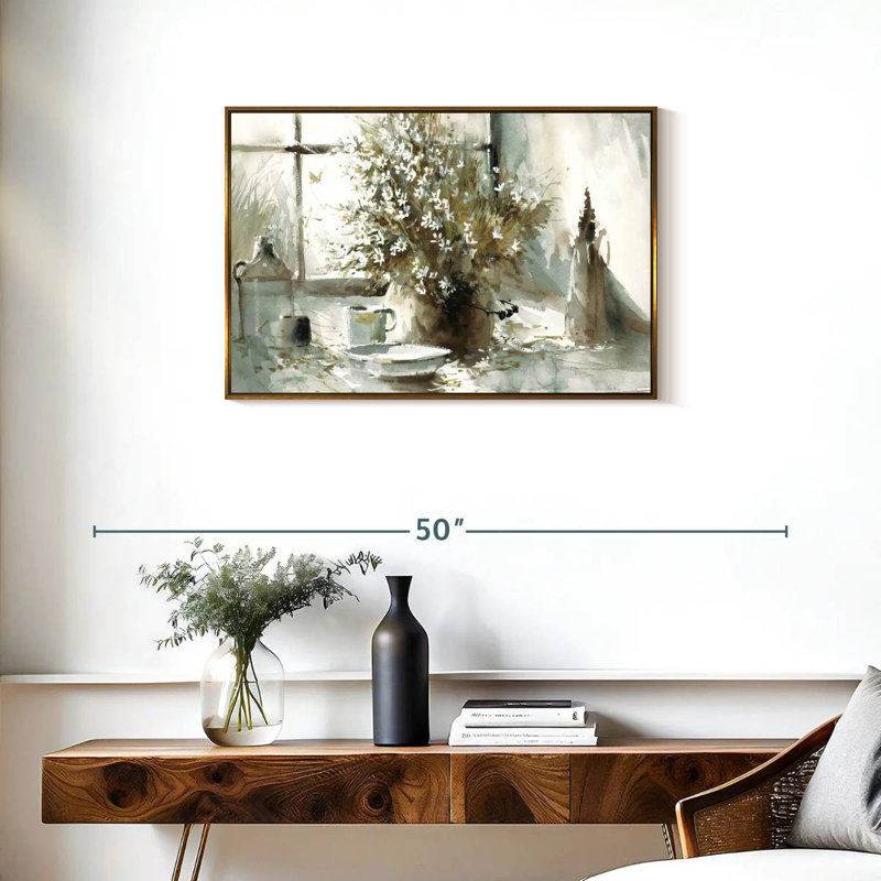 Marguerite, nature morte, Cadre flottant doré, 31 po x 21 po