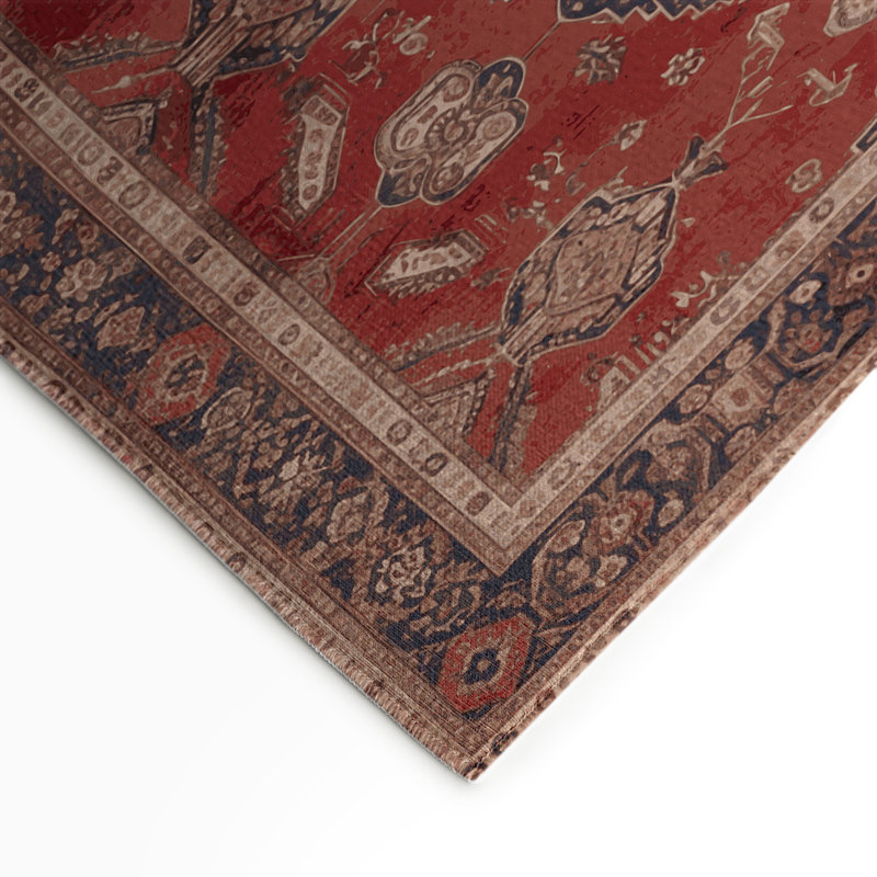 Tapis d'intérieur et d'extérieur noir Persian, Rectangle 5 pi x 7 pi