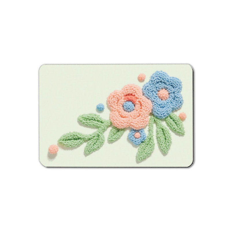 Tapis de bain tricoté à motif floral, 16 po x 24 po