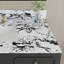Plateau de meuble-lavabo 43 po x 22 po, avec lavabo et dosseret en céramique encastré, comptoir de salle de bain en marbre artificiel avec 3 trous de robinet, blanc panda