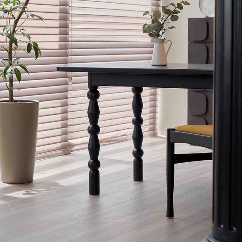 Table de salle à manger en bois de cire blanc rétro français, H 29,52 po x L 62,99 po x l 31,49 po