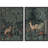 Animals In Woodland Forest Nursery Decor Tapestry - Framed Canvas Bedroom Wall Art 2 Pieces Print-98249571-98249569