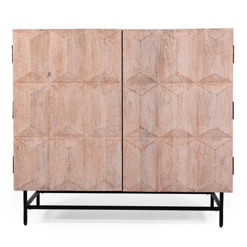 Unité de rangement géométrique fabriquée à la main en bois de manguier - Organisez votre armoire pratique
