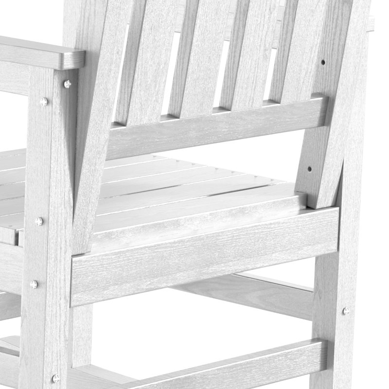 Chaise berçante surdimensionnée d'extérieur en PEHD, Blanc