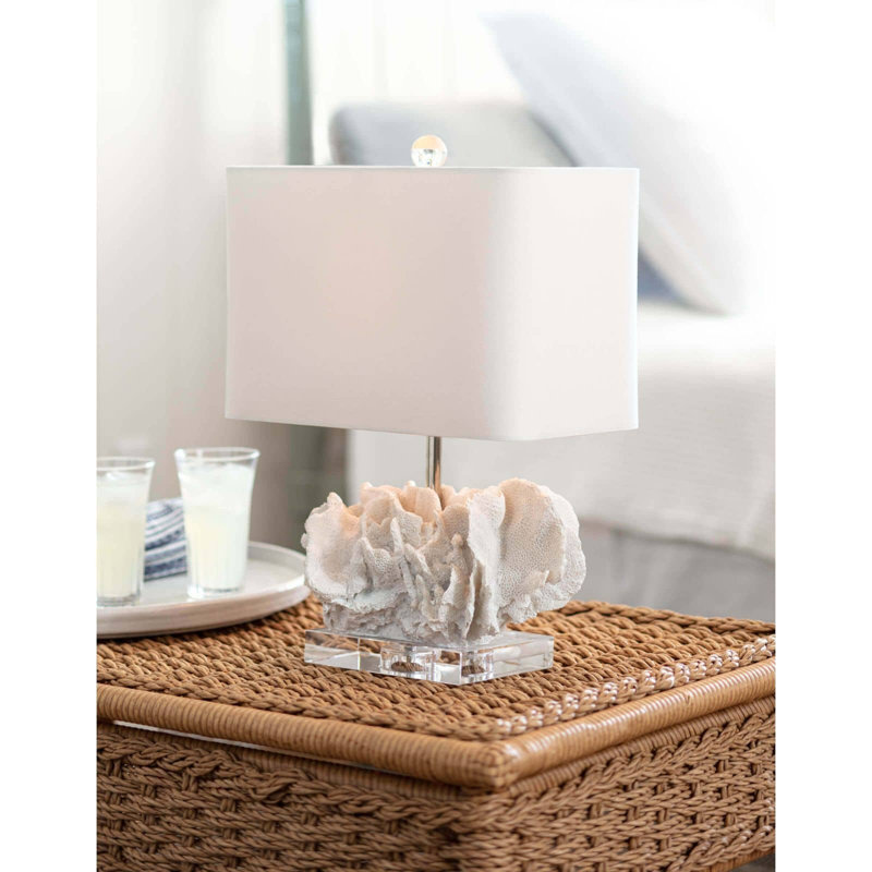 White Linen and Polished Nickel Table Lamp