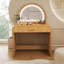 Coiffeuse 39 po avec miroir et écran tactile, coiffeuse et tiroir pour chambre à coucher, naturel