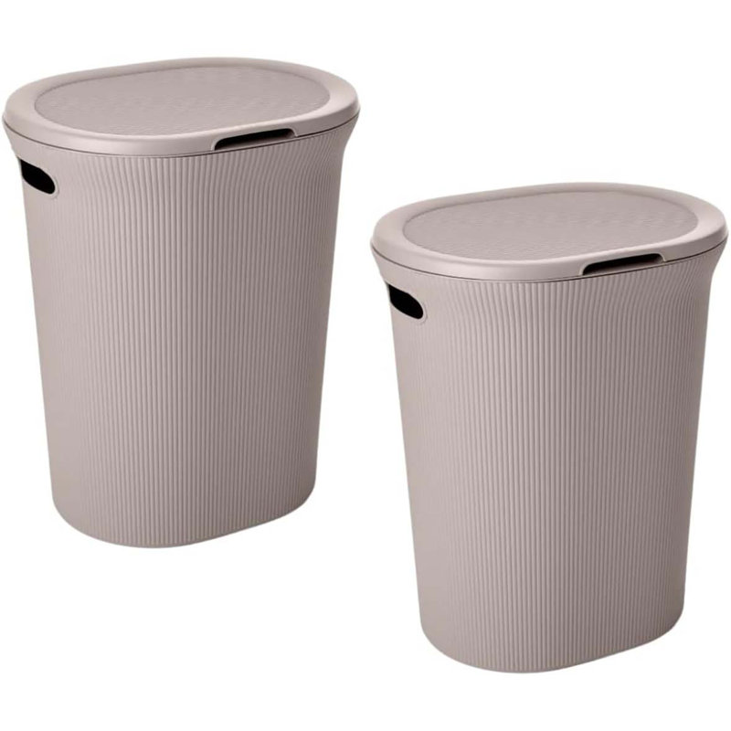 Ribbed Laundry Hamper, Taupe