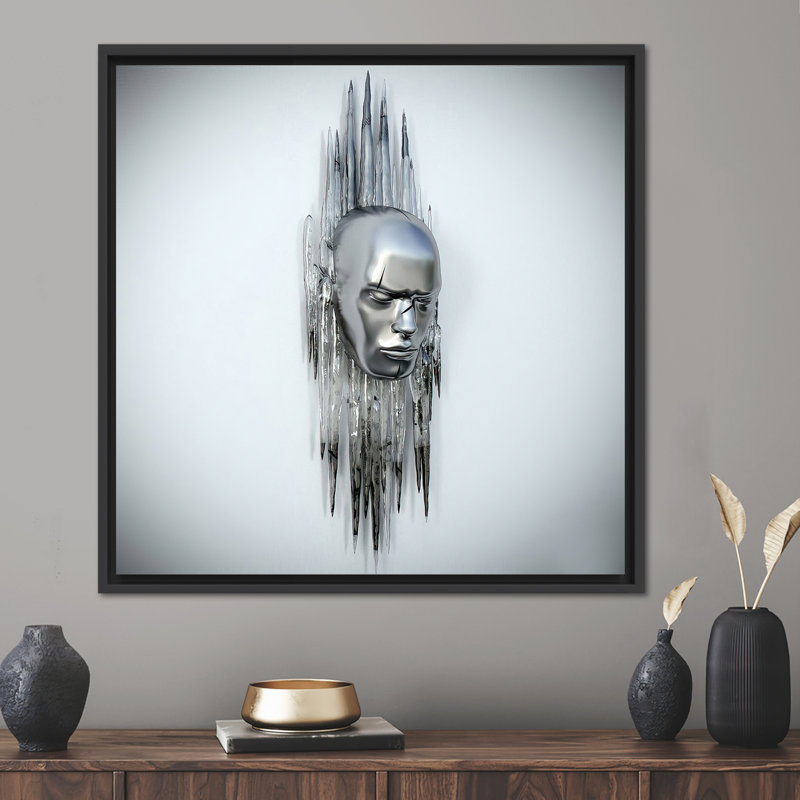Print on Canvas, Framed Print without Mat, Black, 30 cm H x 30 cm W