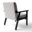Fauteuil d'appoint rembourré à motif crème et bleu Tartan